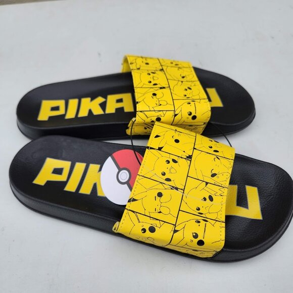NEW Men\'s Size 10 Sandals Pikachu Pokemon Yellow Black NEW NWT Slides Pokémon Br main image 7
